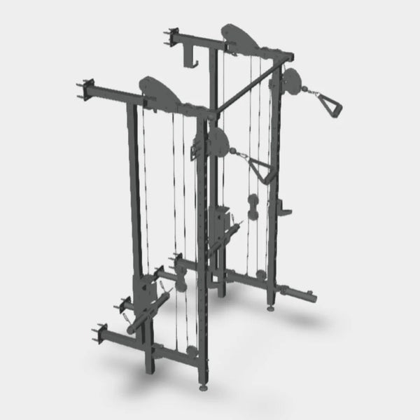 WARIOUT Wall Mounted Power Rack-Space-Saving Strength Training Equipment for Home Gym