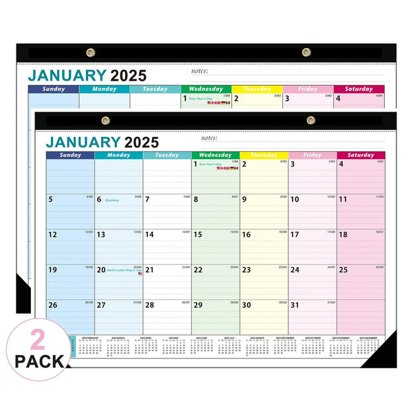 VINAUO 2 Pack Desk Calendar2025-2026, 18 Monthly Desk/Wall Calendar,17" x 12", Jan 2025 - Jul 2026, Thick Paper with Corner Protectors, for Home,School,Office