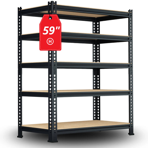 Prilinex Storage Shelves Metal 5 Tier Garage Shelving Heavy Duty 28"W x 12 D x 59"H Adjustable Shelving Unit for Garage Utility Rack Shelf for Basement Pantry Closet