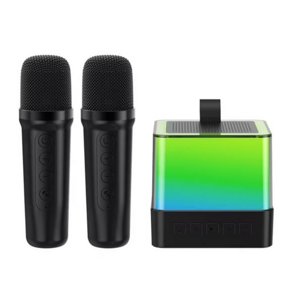 AHANSI Karaoke Machine for Kids Adults,Portable Bluetooth Speaker with 2 Mics Easter Birthday Gifts Toys for Girls Boy (Black）