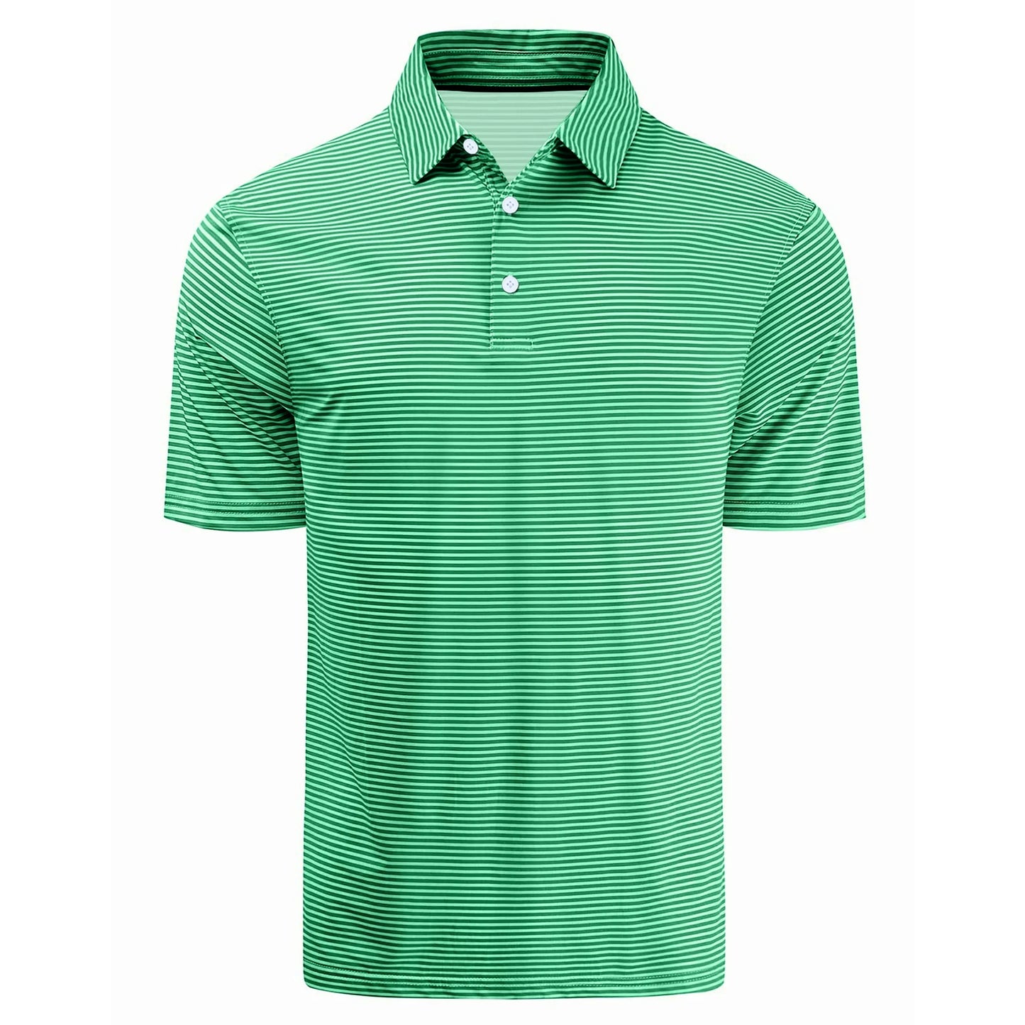 Thrilos Striped Golf Polo Shirts for Men Short Sleeve Performance Polo Dry Fit Print Casual Golf Shirts