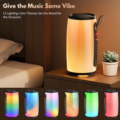 FanFun Portable Speaker, Bluetooth Speaker with DJ Light, Outdoor Speakers Waterproof with Deep Bass, 2 Wireless Microphone, Party Speaker for Pool Beach Party, D21-T