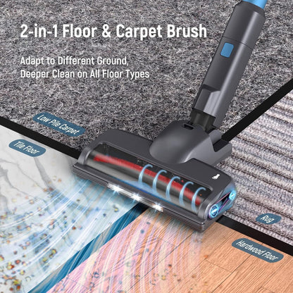 Lazyswan Cordless Vacuum Lightweight Stick Vacuums for Pet Hair/Carpet Black