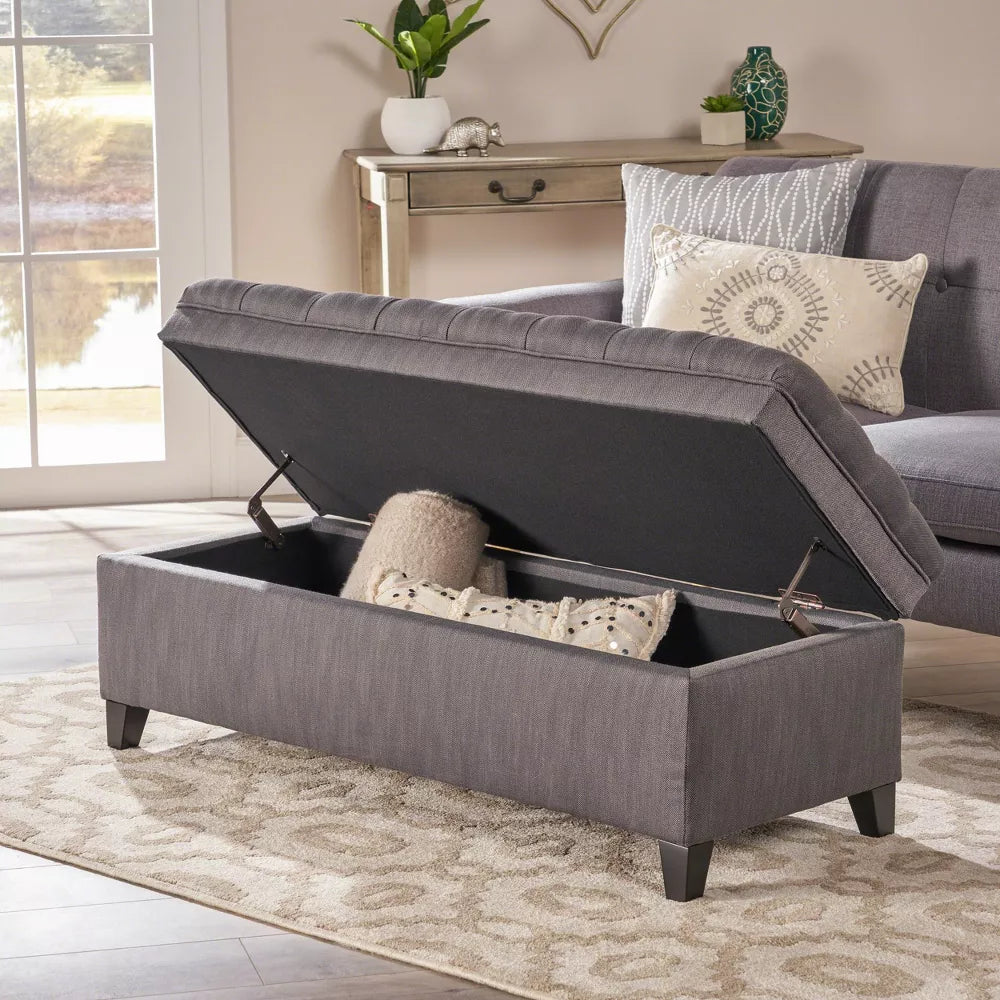 NicBex 50 Inch Storage Ottoman Bench with Legs for Bedroom,Entryway and Living Room