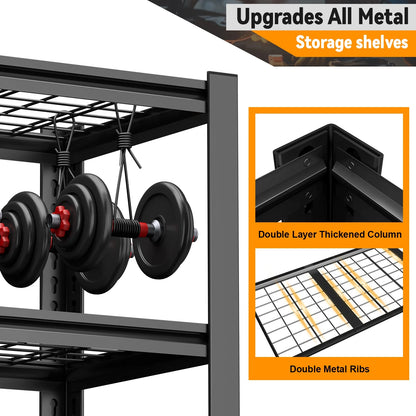 TrumanPick Storage Shelves 2200LBS Metal Wire Shelving Units Garage Storage Rack 40"W x 20"D x 59"H Heavy Duty Adjustable Industrial Shelving