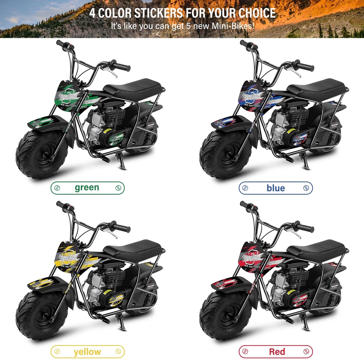 Oryxearth Mini Bike for Kids Motorcycle, Gas Power Dirt Bike,105CC 4-Stroke Ride on Toys, Racing