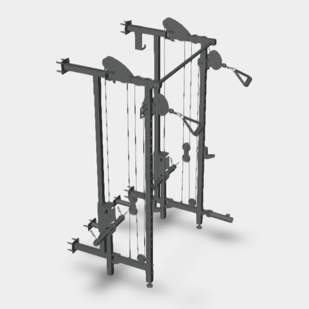 WARIOUT Wall Mounted Power Rack – Heavy Duty Foldable Squat Rack for Home Gym, 1000LB Capacity, Pull-Up Bar & J-Hooks – Space-Saving Strength Training Equipment for Home Gym