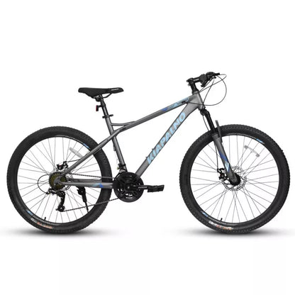 BestParts 26 Inch Mountain Bike, Adult Off-Road Bicycle, 21-Speed Trail Bike with Disc Brakes, for Men & Teens, Carbon Steel Frame, Black & Grey