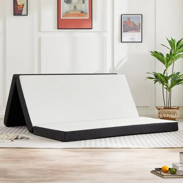 3 Inch Tri-fold Memory Foam Mattress, Portable Foldable Floor Bed，Portable Floor Mattress for Guest/Travel/Camping/Yoga - Twin Size