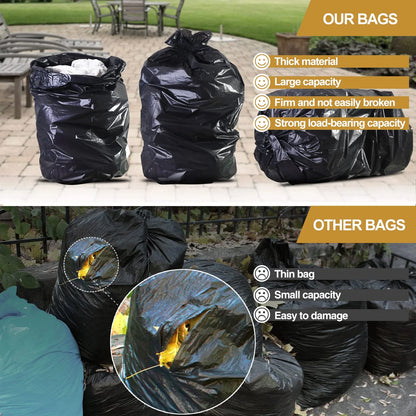 55 Gallon Trash Bags (50 Count)1.5 Mil,Heavy Duty Outdoor Garbage Bags for Office, Waste, and Storage Use