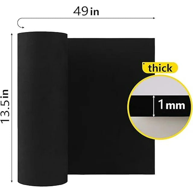 Do²ping Black EVA Foam Sheet Clearance, (1-10mm) Thick EVA Foam Cosplay, 49"x13.5" with High Density 86kg/m3 Eva Foam Roll for Art Craft Halloween Costume DIY Project (1mm Black)