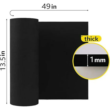 Do²ping Black EVA Foam Sheet Clearance, (1-10mm) Thick EVA Foam Cosplay, 49"x13.5" with High Density 86kg/m3 Eva Foam Roll for Art Craft Halloween Costume DIY Project (1mm Black)