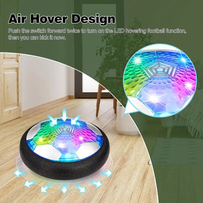 BEEPRINCESS Hover Soccer Ball Boy Toys Rechargeable, Kids Indoor Air Soccer Ball Floating LED Light Up, Power Kick Disc Fun with Foam Bumper (No AA Battery Needed) Gift For Boys Girls Age 3 4 5 6 7 8