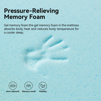 PAPROOS 12 inch Queen Mattress, Gel Memory Foam Hybrid Mattress in a Box, Individual Pocket Spring Mattress, Medium Firm, CertiPUR-US Certified, Sleep Support & Pressure Relief, White