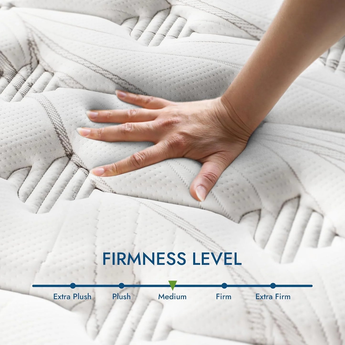Queen Mattress in a Box, PENTINM 10 inch Memory Foam Mattress for Pressure Relief and Motion Isolation, Queen Mattress Diamond Innerspring Hybrid and Cooling Gel, Medium Firm, CertiPUR-US, Gray