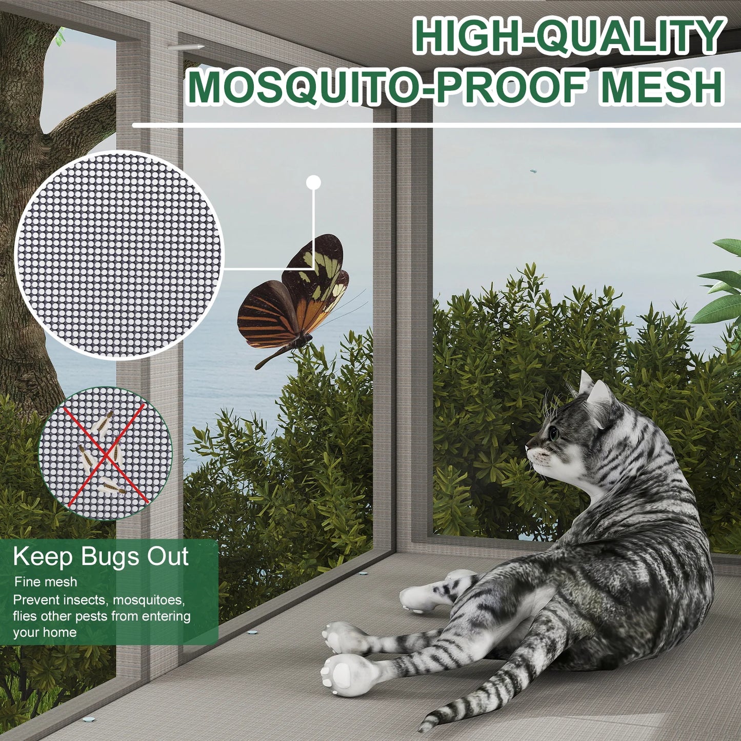 PETSCOSSET Cat Window Box, Window Catio Outdoor Enclosure for Sunbathing, Napping & Bird Watching