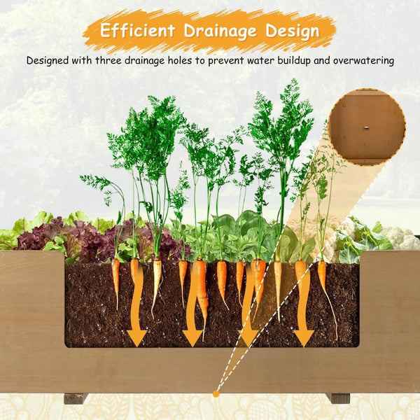 PETSCOSSET Wood Raised Garden Bed, Elevated Planter Box with Legs for Outdoor