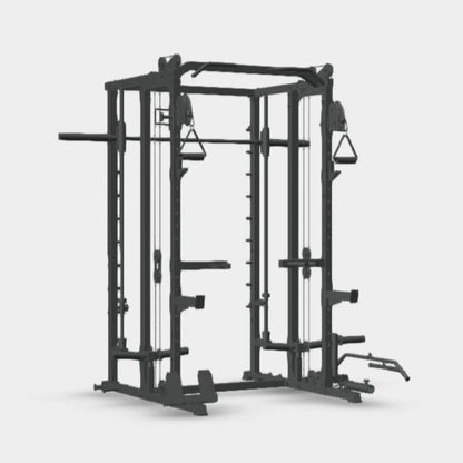 WARIOUT Wall Mounted Power Rack – Heavy Duty Foldable Squat Rack for Home Gym, 1000LB Capacity, Pull-Up Bar & J-Hooks – Space-Saving Strength Training Equipment for Home Gym