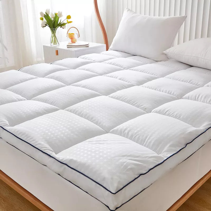 HYLEORY Extra Thick Mattress Topper, Cooling Mattress Pad Cover, 2  Mattress Topper