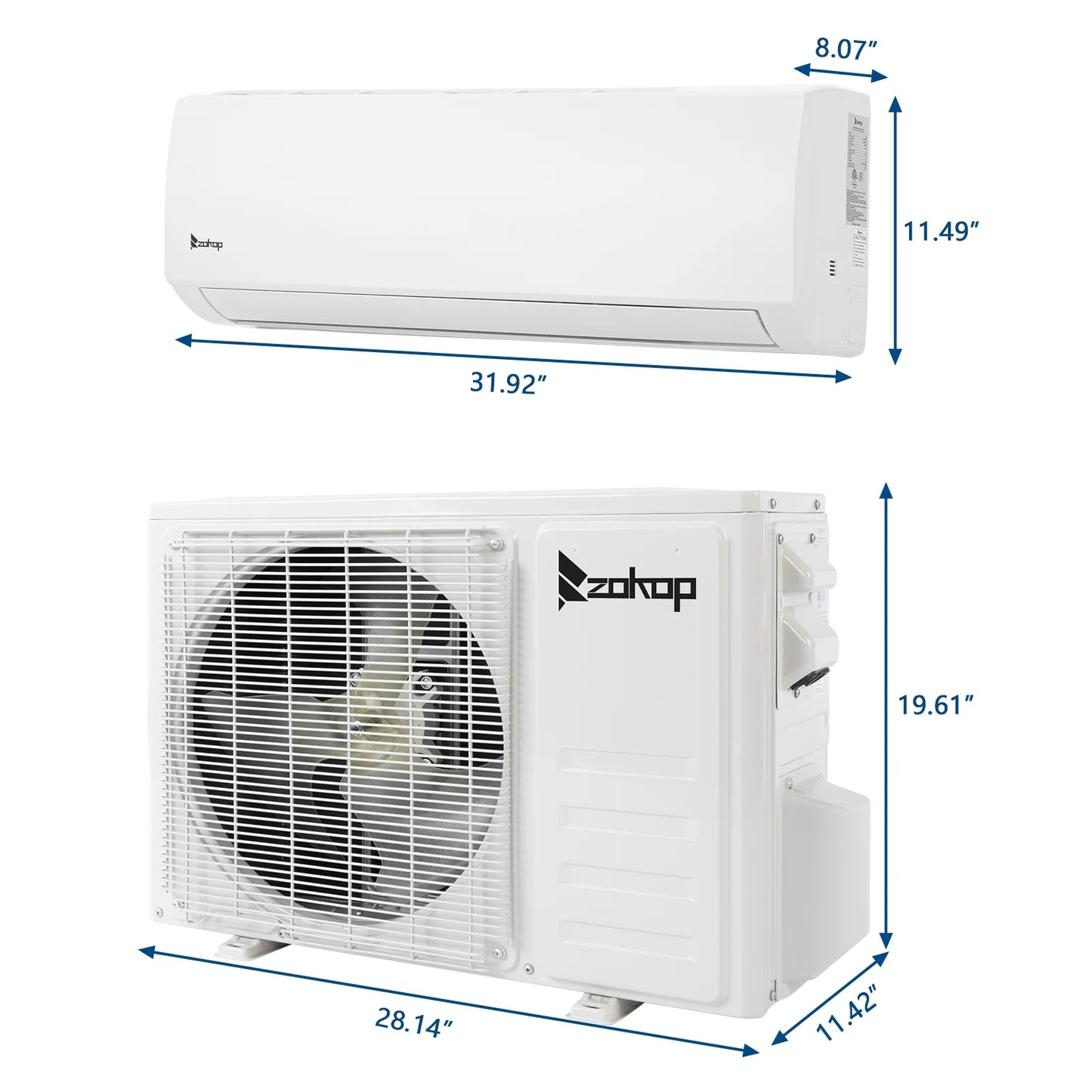 Ktaxon 18000 BTU Slim Ducted Mini Split Heat Pump Air Conditioner 16ft Kit Cover