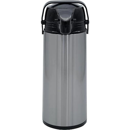 74 Oz Airpot Coffee Dispenser with Pump, Insulated Thermal Coffee Carafe - Stainless Steel Hot Beverage Dispenser - Thermos Urn for Hot/Cold Water, Drink Dispenser for Parties (Stainless Steel)