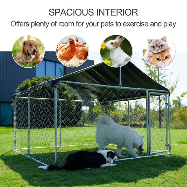 Outdoor Dog Kennel Outside Large Heavy Duty Shade Dog Pen Playpen Pet Dog Enclosure Crate Dog Run House