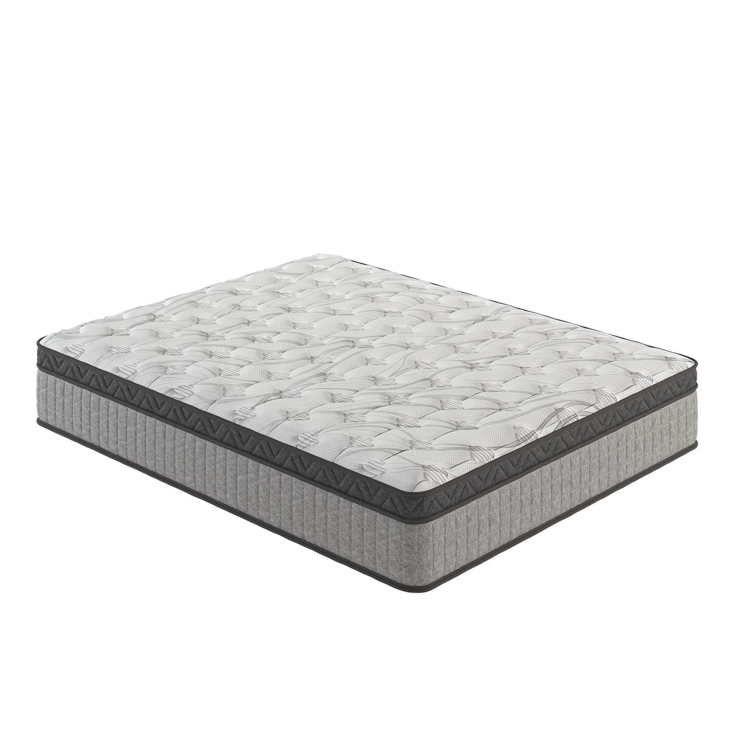 Queen Mattress in a Box, PENTINM 10 inch Memory Foam Mattress for Pressure Relief and Motion Isolation, Queen Mattress Diamond Innerspring Hybrid and Cooling Gel, Medium Firm, CertiPUR-US, Gray