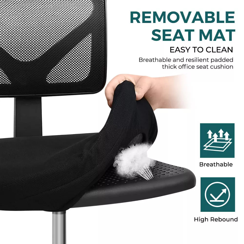 NicBex Adjustable Height Home Office Mesh Chairs with Lumbar Support and Universal Wheels for Work Study