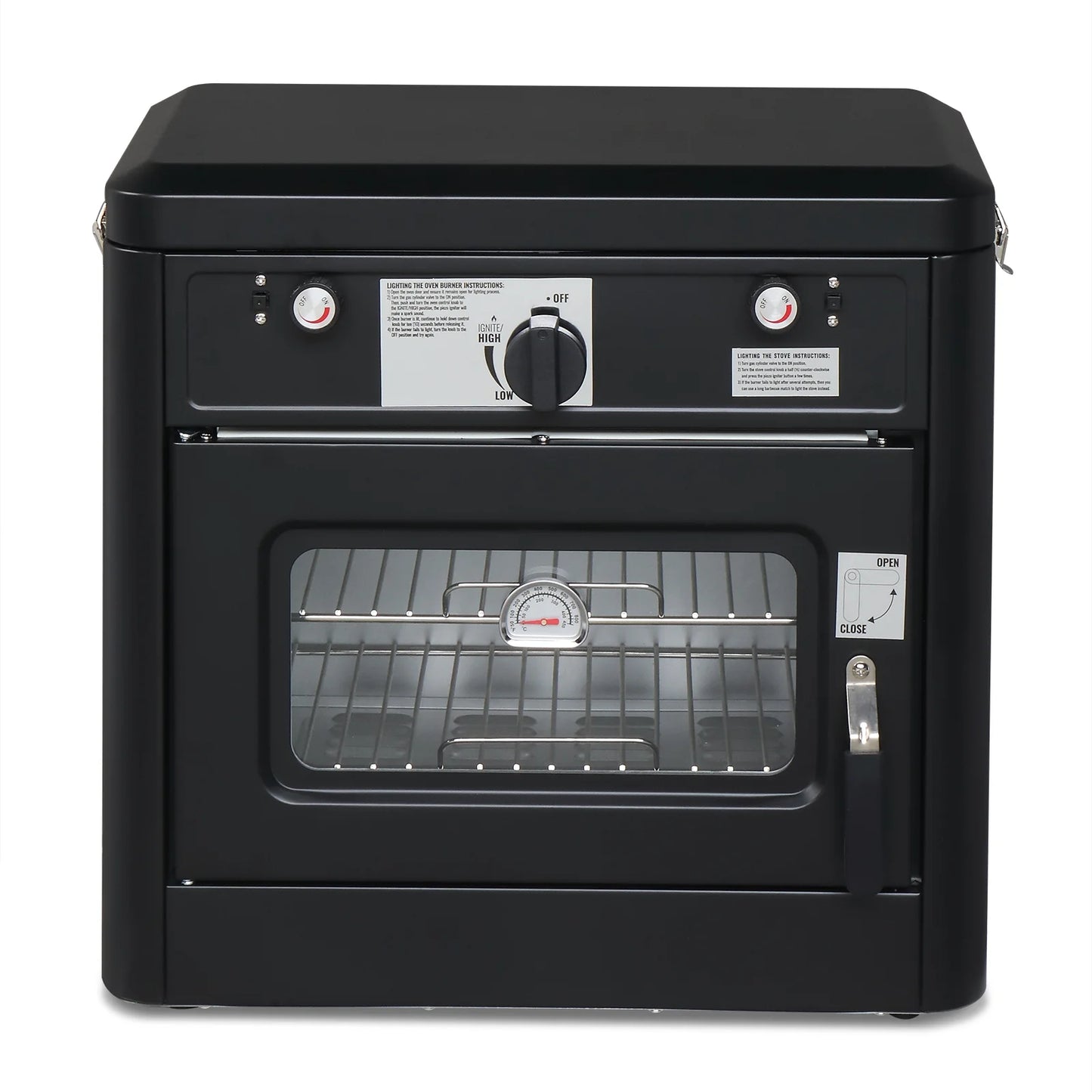 Zintown 2-in-1 Gas Burner & Oven Propane Stove Camping Portable Oven 2 Burner w/ Windpanel