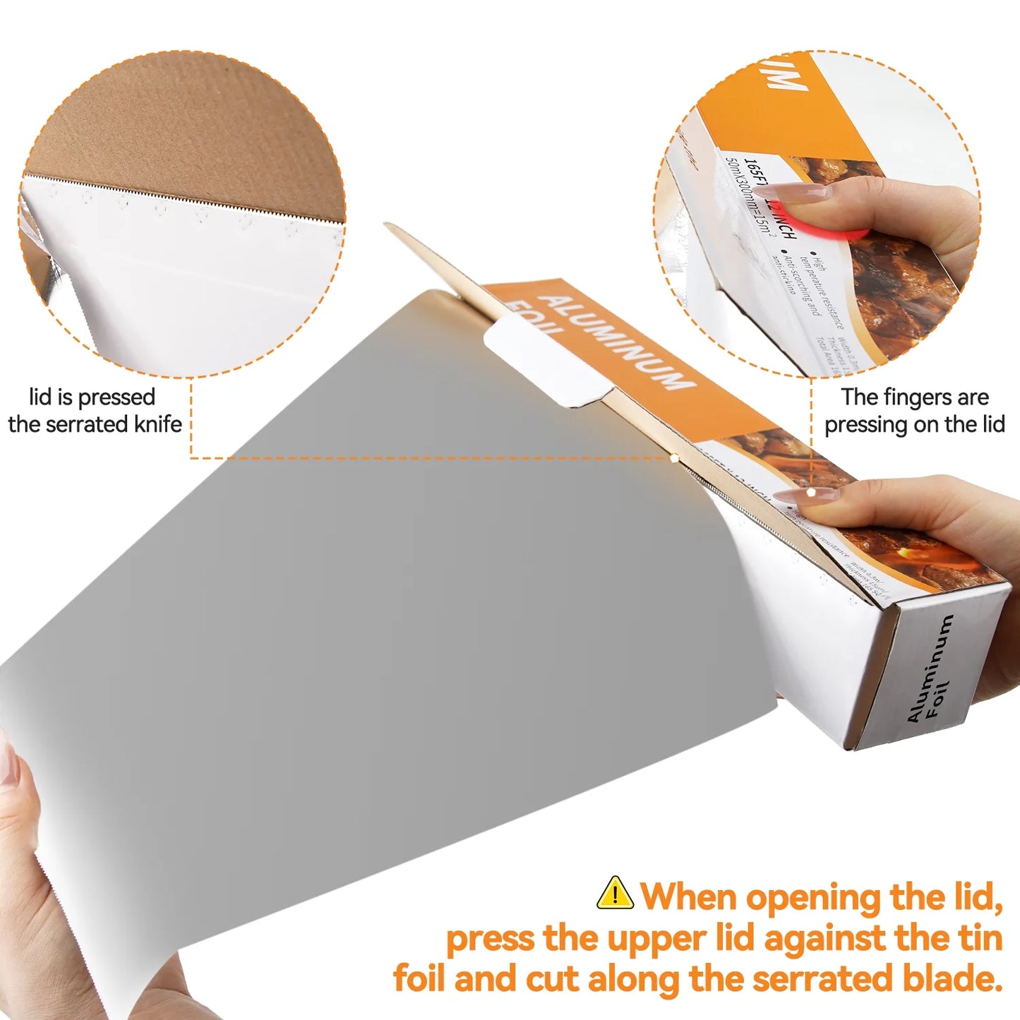 Alpacasso Aluminum Foil ,Aluminum Foils Roll with Serrated Cutter,12inx165SQ.FT