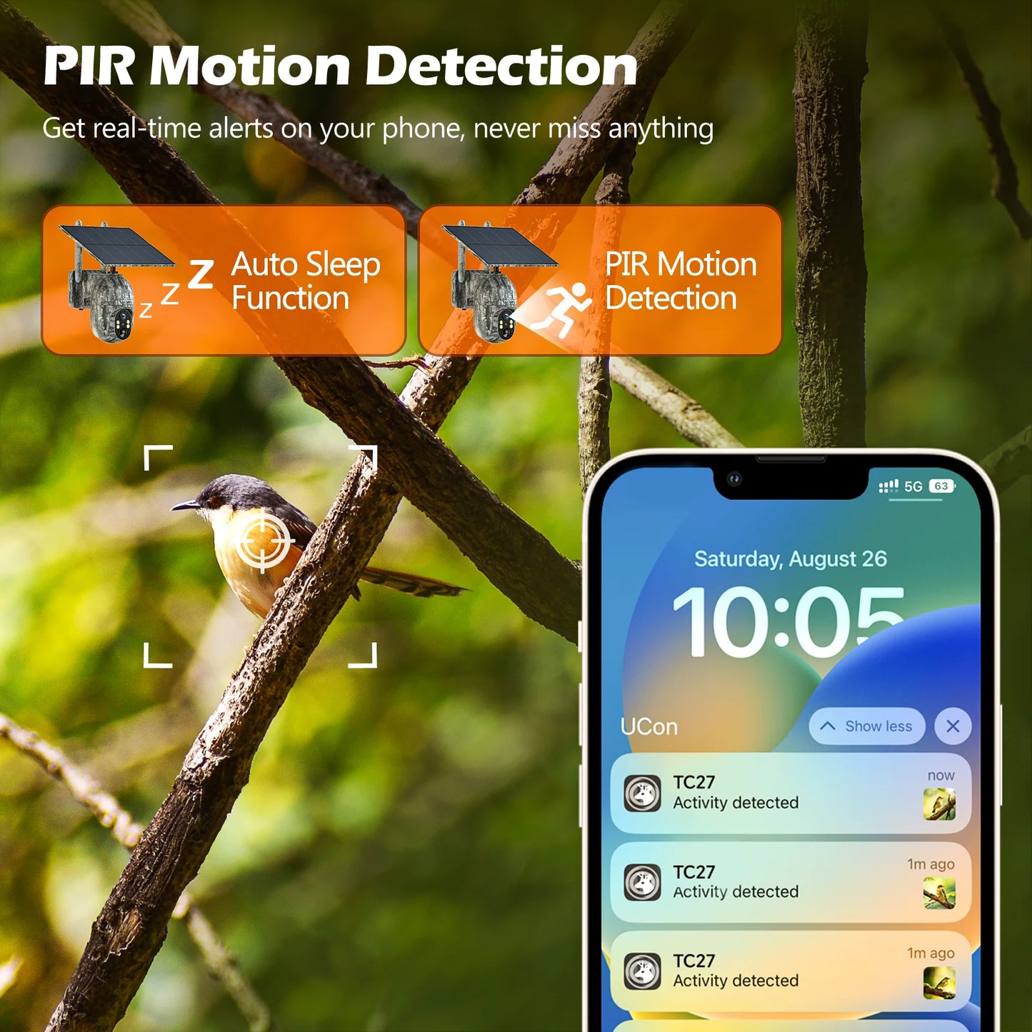 CAMPARK 4G LTE Cellular Trail Camera Wireless 2.5K Pan Tilt Solar Powered Hunting Game Camera Color Night Vision 360 Full View Waterproof IP66 Motion Alert for Outdoor Wildlife Monitoring