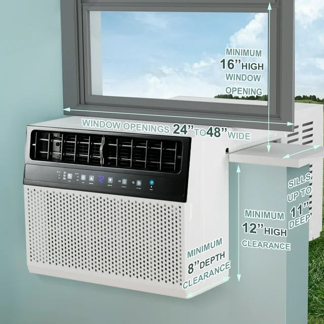 KISSAIR 6,300 BTU (10,000 BTU ASHRAE) Window Air Conditioner, Cools 450 Sq.ft., 6 Modes, 24H Timer, Energy-Saving & Low Noise, Remote Control for Home/Office/Dorm/Apt-White