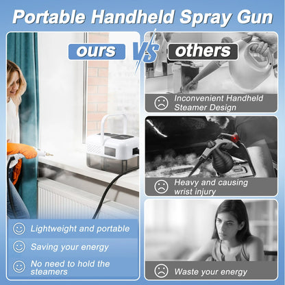 ALILYY Steam Cleaner 2500W Handheld Steam Cleaner for Home,Steamer for Cleaning with 42oz Water Tank,6 Cleaning Attachments for Cleaning Stubborn Stains,Grease,Floors,Couches & Cars
