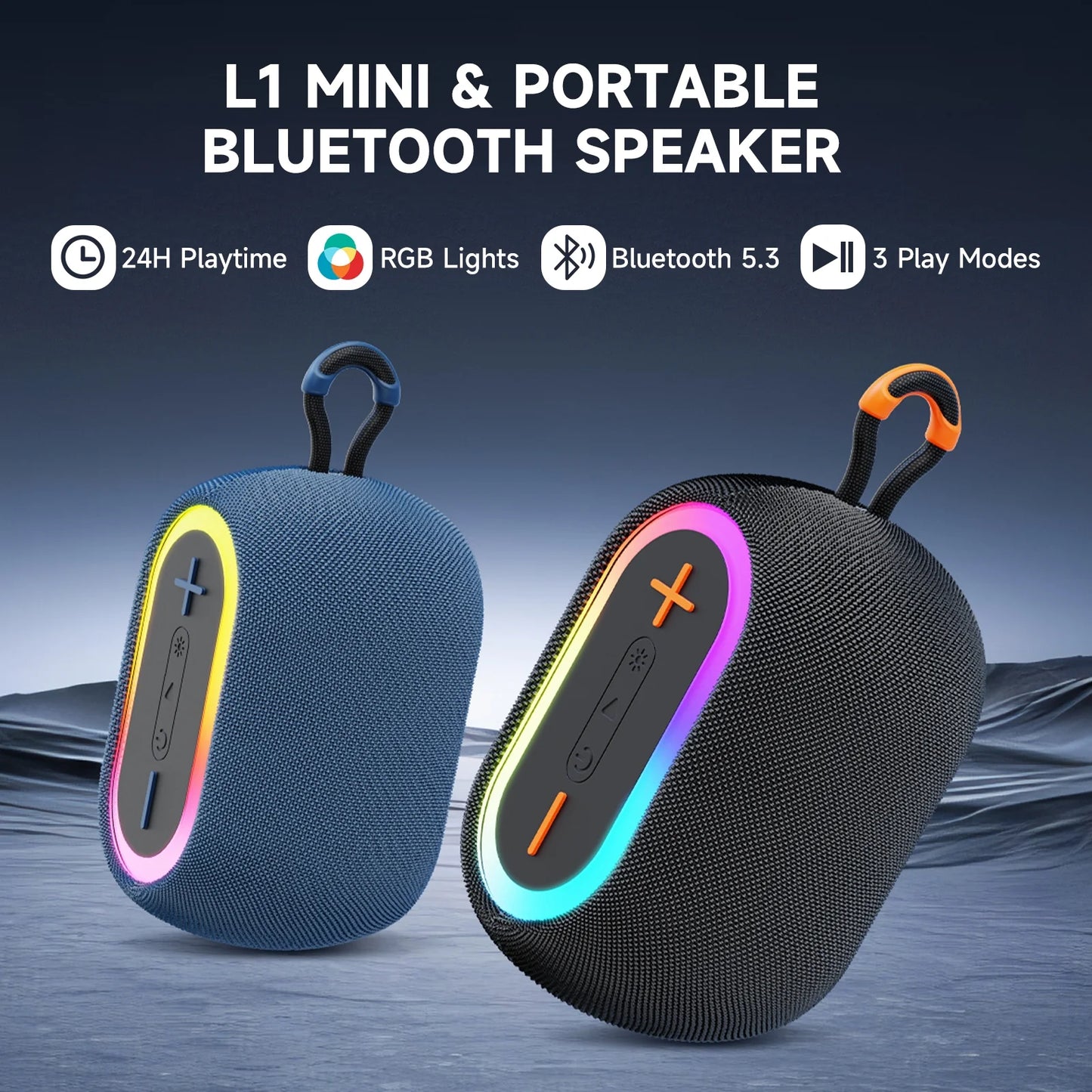 JYX Portable Bluetooth Speaker, IPX7 Waterproof Speaker with DJ Lights, Deep Bass Outdoor Speaker, 6-8H Playtime, Dual Pairing, TF card, USB, Stereo Sound Small Wireless Speaker for Travel, Hiking