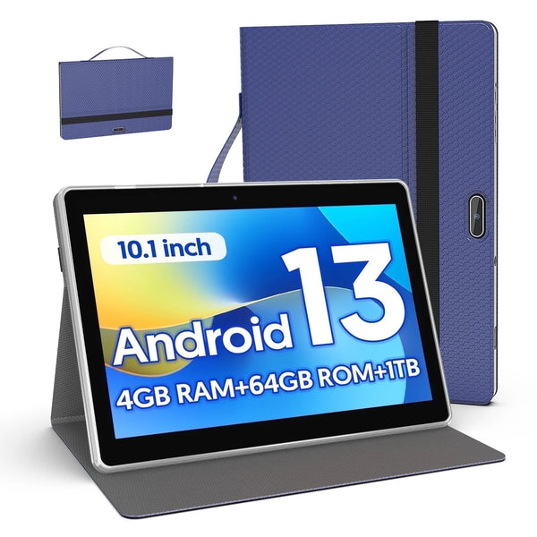 Android 13 Tablet 10 inch Tablet with Keyboard Wireless Mouse Stylus, 4 Core Processor 1280x800 IPS Tablet/4GB RAM 64GB ROM/2MP 8MP Camera Bluetooth WiFi Tablet,2024 Latest Tablet