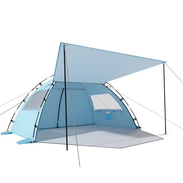 Aship Beach Tent for 4-5 Person, UPF 50+ Sun Shelter with 360° Ventilation & Large Canopy, Easy Setup & Portable for Family Camping Hiking Beach Adventures