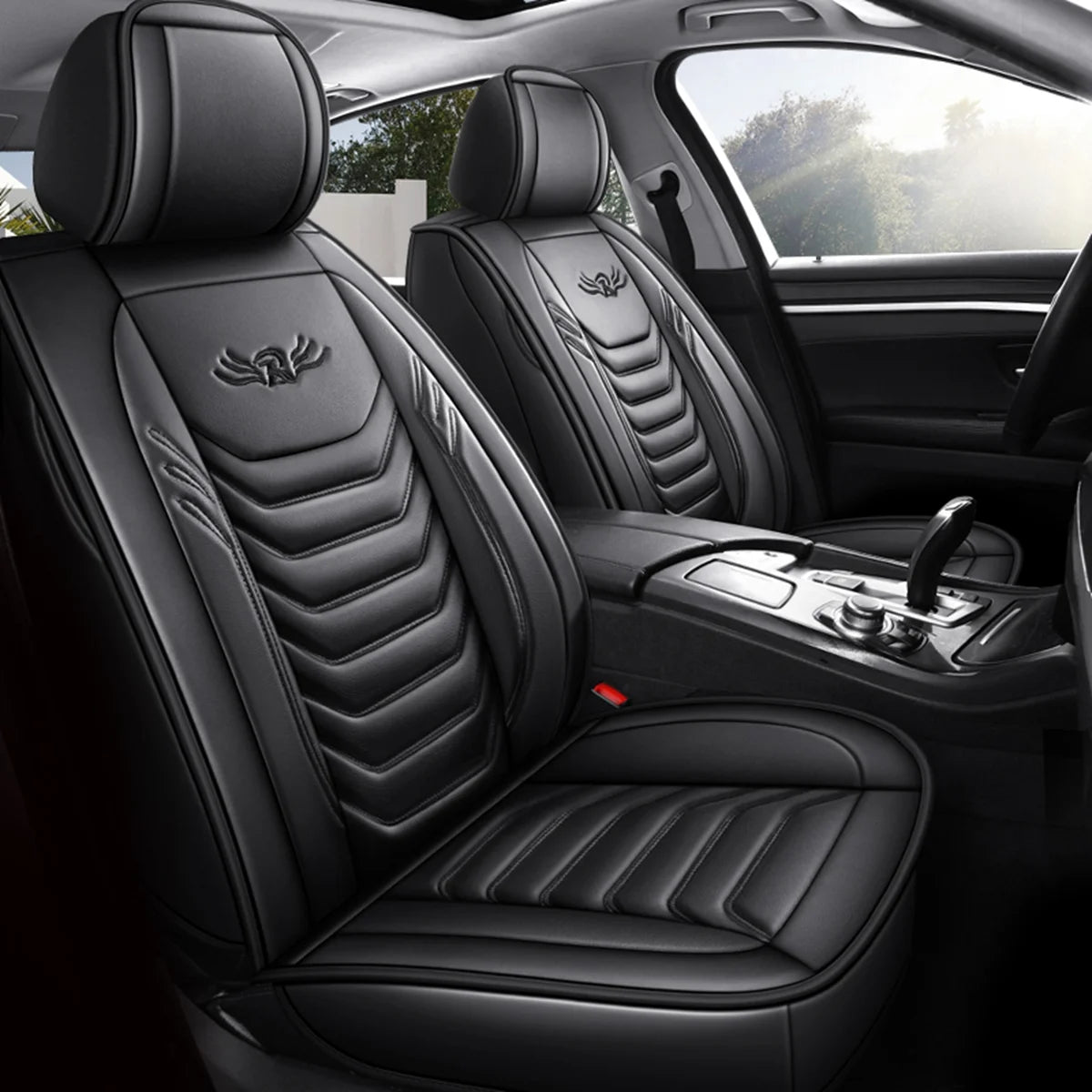 Audew 1 Piece Front Car Seat Cover PU Leather, Breathable and Soft Auto Seat Protector Universal Fit for Sedan SUV Pickup Van