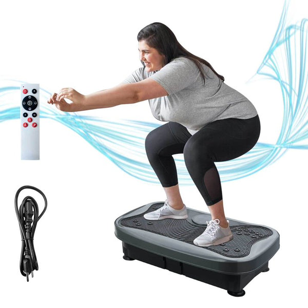 BTMWAY Vibration Plate Exercise Machine, Workout Equipment with Resistance Band, Vibration Plate for Lymphatic Drainage, Vibrating Plate Exercise Machine for Weight Loss, Cardio Equipment
