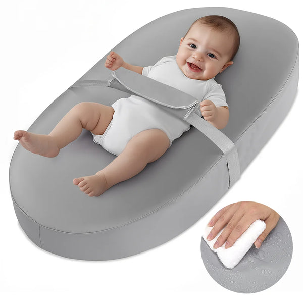 Baby Changing Pad, Novashion Baby Changing Station for Diaper Change and Dresser, with Waterproof Wipe-Clean PU Cover and Non-Slip Bottom, Portable, Grey