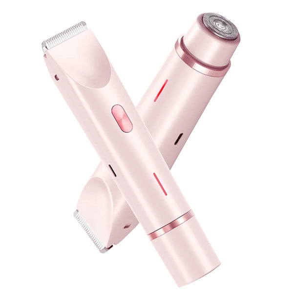 Body Trimmer for Woman Bikini Face, MichPong Dual-Head Electric Razor USB Rechargeable Wet Dry Use