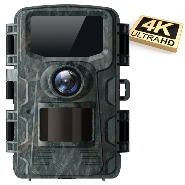 CAMPARK Trail Camera 4K 48MP Game Deer Hunting Camera with Night Vision Waterproof IP66 0.1s Trigger Time Latest Sensor Motion 120Â° Wide Angel Time-Lapse Trail Cam for Wildlife Monitor 2.0"LCD