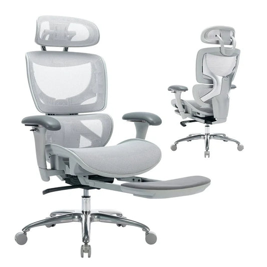 COLAMY Classic Office Ergonomic Adult Fabric, Metal;Plastic Desk Chair, Gray (Set of 1)