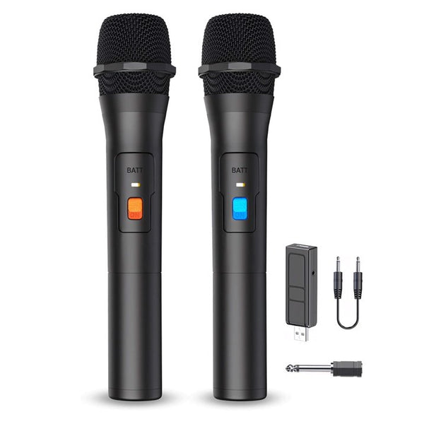 Fixdono Wireless Microphone, Dual Karaoke Microphone System, Handheld Cordless Microphone for Party, Karaoke, Singing, Wedding