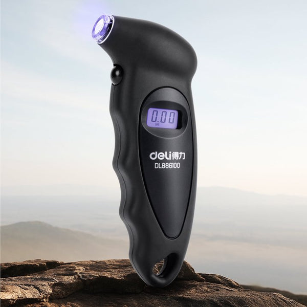 Deli Digital Tire Pressure Gauge, Handy Air Pressure Gauge, Digital Tester,Car Auto Gauge Tool,0-100 PSI 4 Settings for Car Truck Bicycle with Backlight LCD,Black