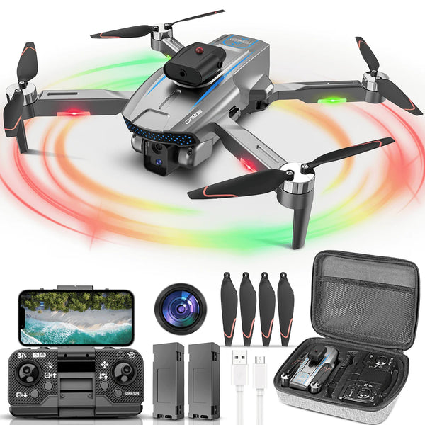 Loheer Camera Drone for Adults, 1080P HD RC Quadcopter with High Speed Brushless Motor, Altitude Hold, Waypoint Fly, 2 Batteries,Toys Gifts for Boys Girls, Beginner