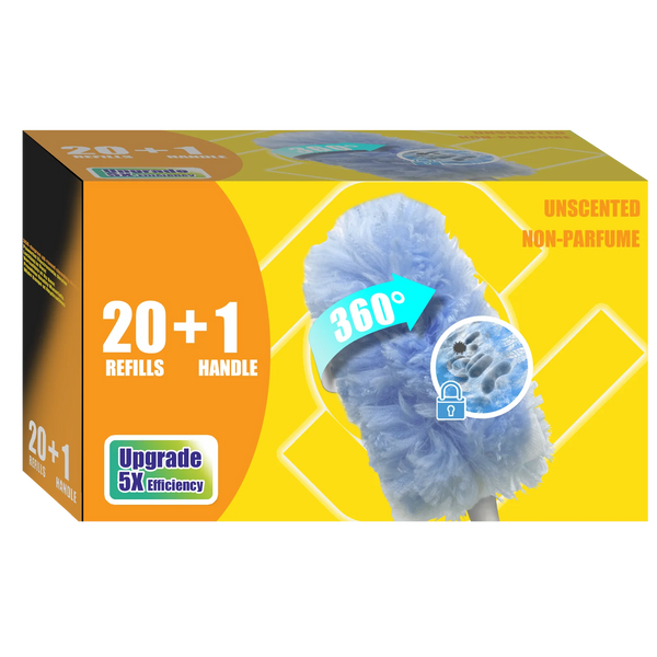 Duster Refills 360 for Swiffer 20 pcs & Handle*1 Disposable Feather Duster Multi Surface Refills