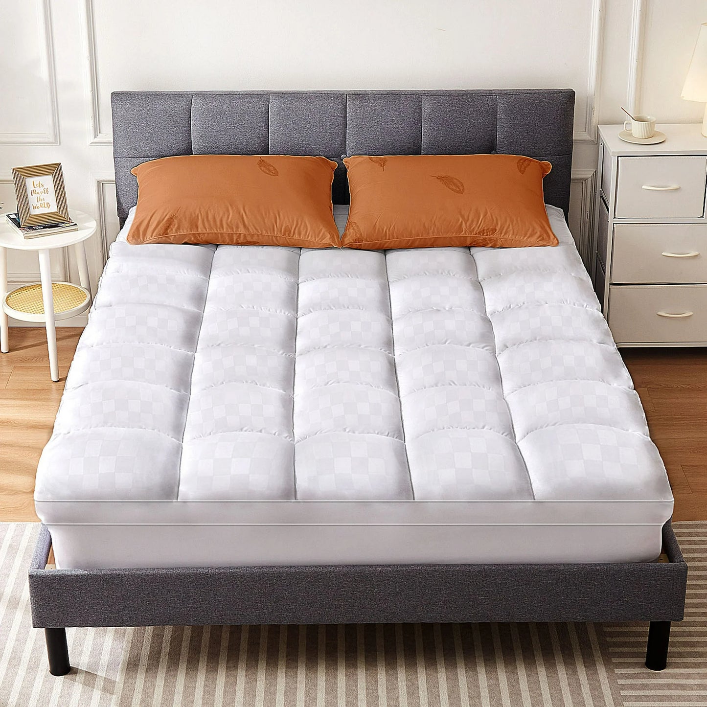EDX Mattress Topper Twin, 75 x 39 Inch, Extra Thick Bed Topper for Hot Sleepers, 5D Snow Down Alternative Overfilled Plush Pillow Top with 8-21 Inch Deep Pocket Mattress Cover