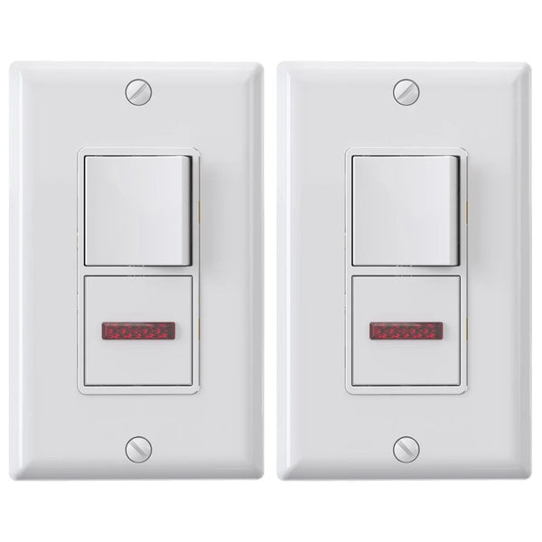 ELEGRP 15A 120V White Single Pole Electrical Switches 2 Pieces