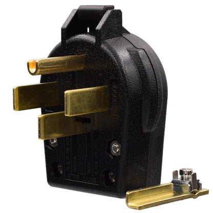 ELEGRP NEMA 14-30P & NEMA 14-50P Plug, 4 Prong Dryer/Range Oven Stove Angle Plug, Straight Blade Heavy Duty, 30 Amp 50 Amp 125/250V, Industrial Grade, Grounding, 3 Pole 4 Wire, UL Listed