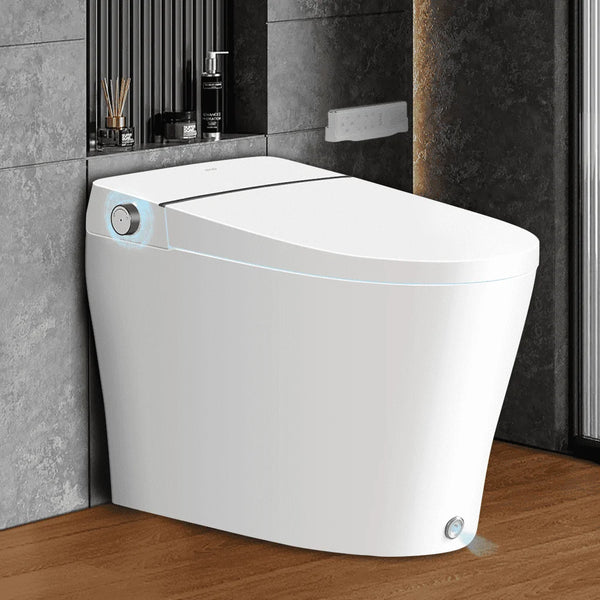 EPLO Smart Toilet Bidet Tankless, Auto Open/Close Lid, Elongated Dual Flush One Piece Toilet